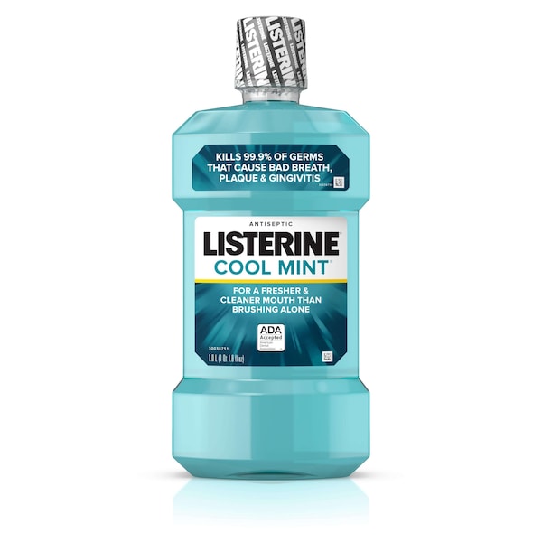Listerine Listerine Antiseptic Cool Mint Mouthwash 1 Liter Bottle, PK6 5242735 - main